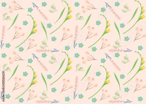 Seamless Pattern Floral Illustration