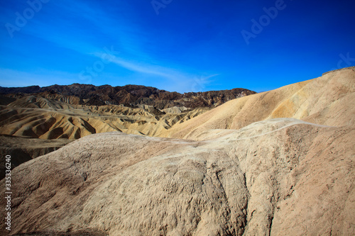 California / USA - August 22, 2015: The landscape and rock formations around Zabriskie point near Death Valley National Park, California, USA