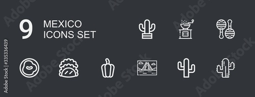 Editable 9 mexico icons for web and mobile