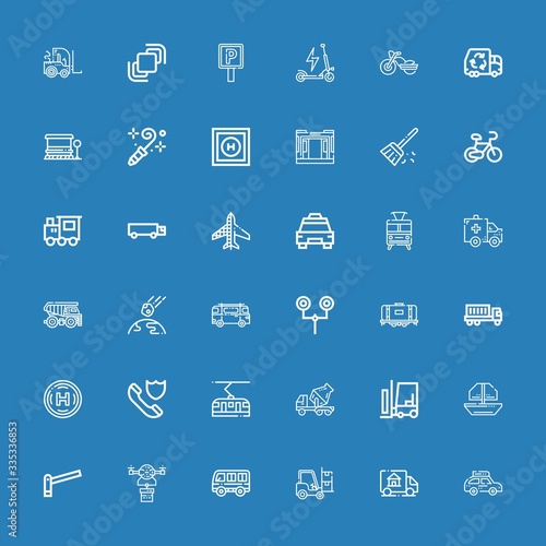 Editable 36 vehicle icons for web and mobile