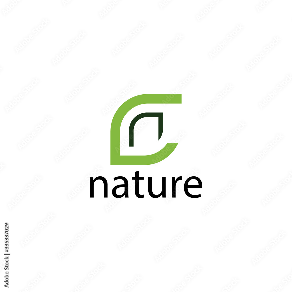 N nature logo concept template. N nature logo concept template.