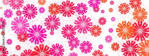 Wide sized colorful flower background © Andrea