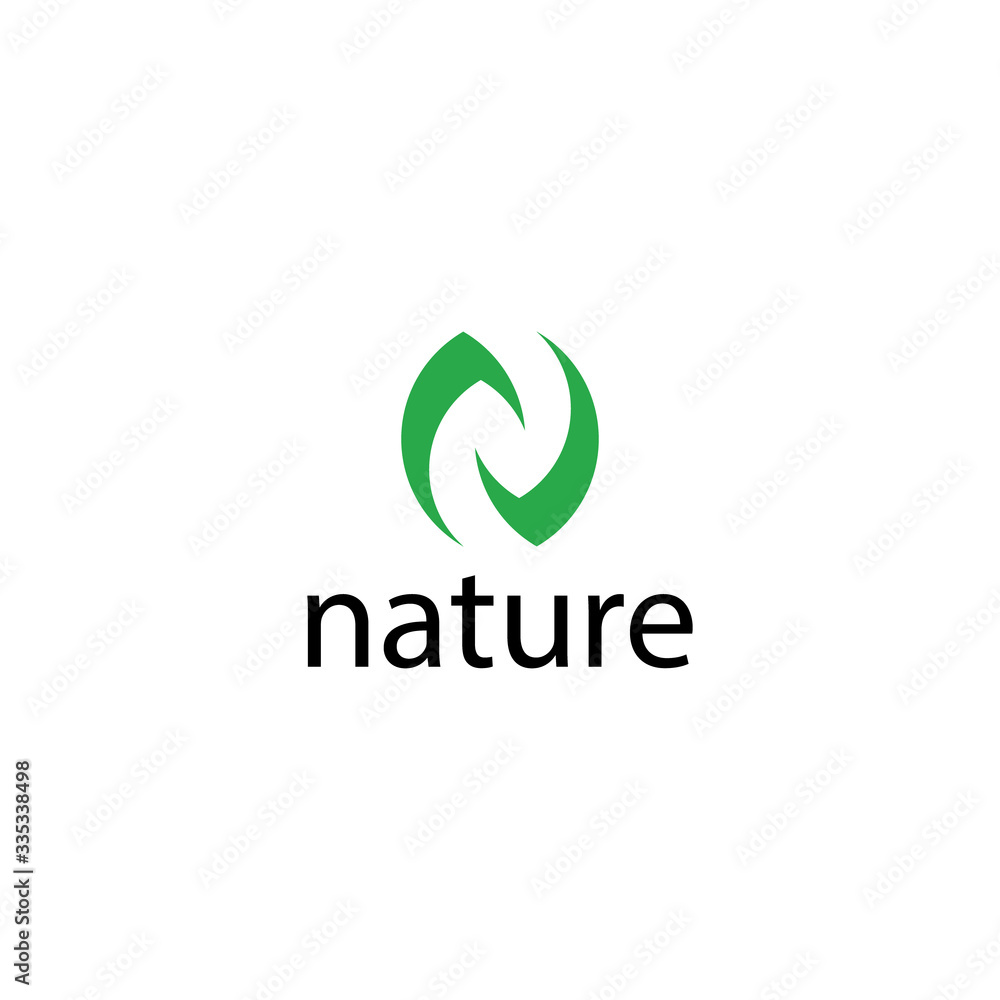 N nature logo concept template. N nature logo concept template.