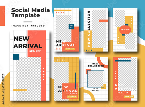 Trendy editable Instagram stories templates for fashion sale. Design backgrounds for social media story. Instagram story highlight. Social media background website or web page