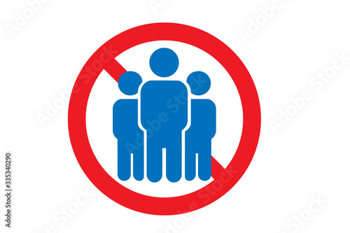 gathering of people not  allow icon