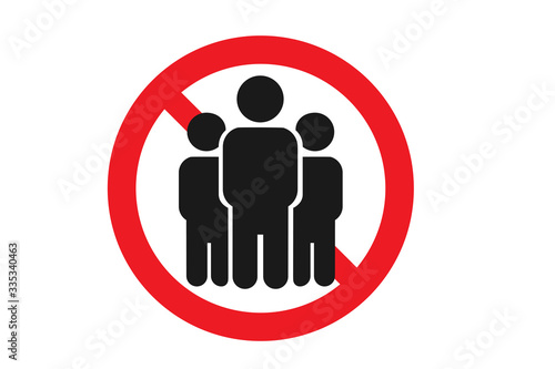 gathering of people not  allow icon