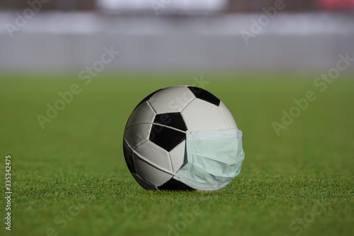 soccer ball wearing a mask