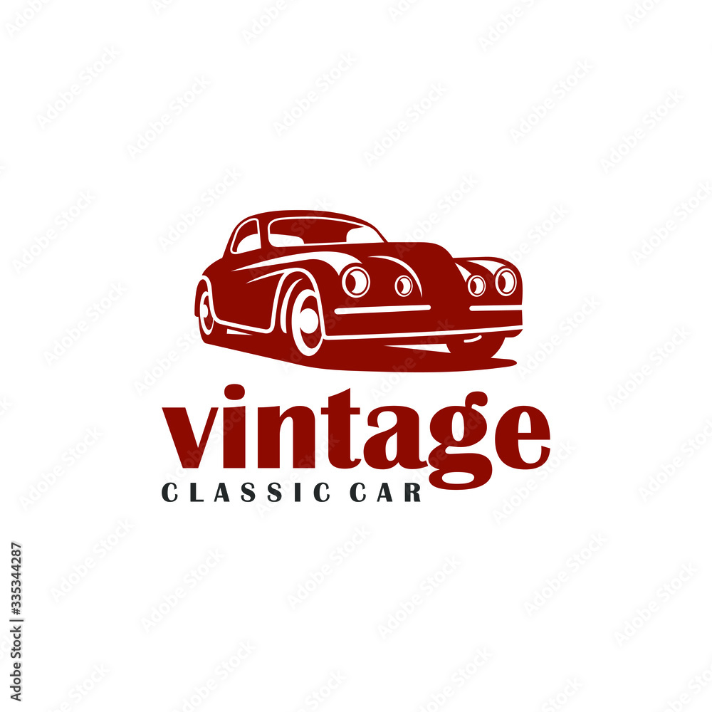Classic car logo design. Awesome classic car logo. A classic car logotype.