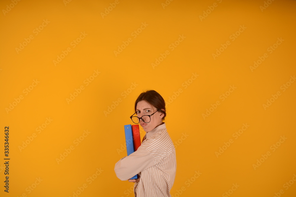woman with documents in hands office work woman with documents in hands office work