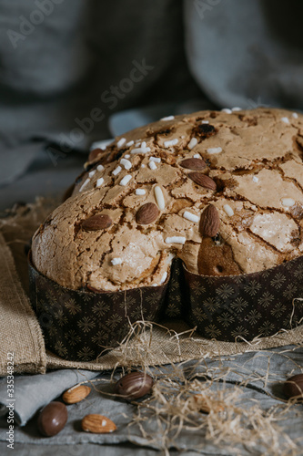 Traditional italian easter dove bread cake The counterpart of the two well-known Italian Christmas desserts, panettone and pandoro. Colomba easter