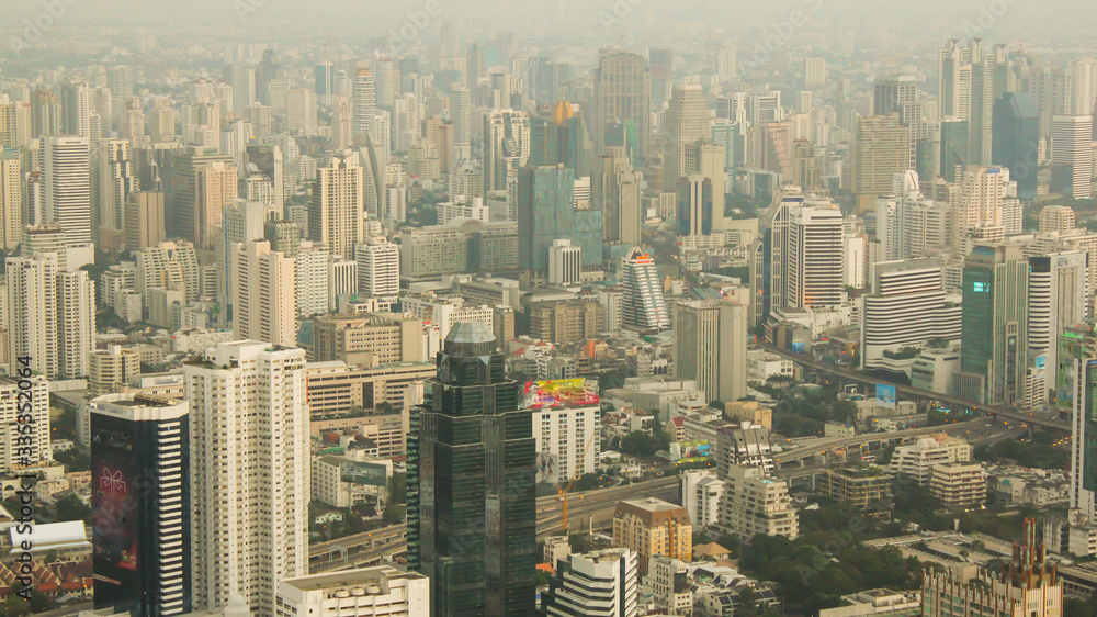 Bangkok skyline in the business center area Is one of the largest cities in Asia