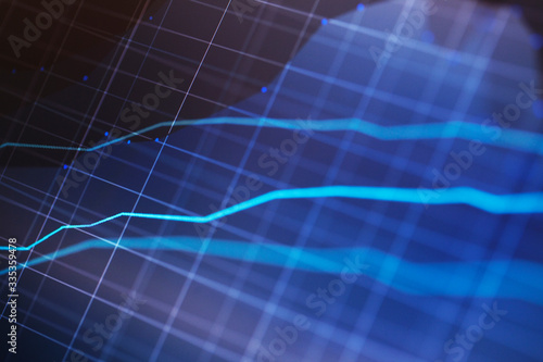 Stock market or forex trading graph suitable for financial investment concept. Economy trends background for business idea. Abstract finance background.