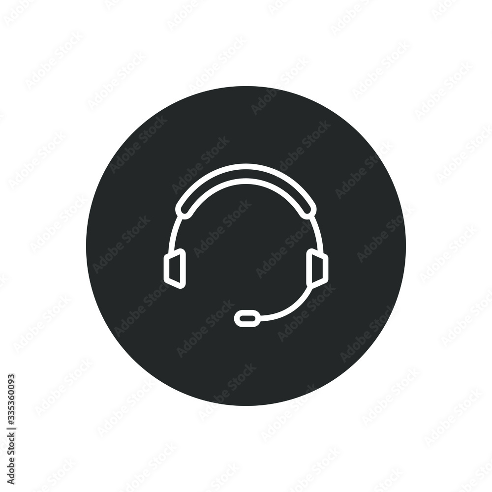 headphones icon on black background internet button headphones icon on black background internet button