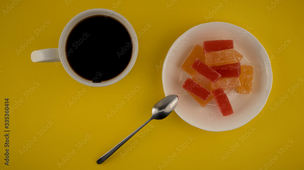 a Cup of morning coffee with natural marmalade a Cup of morning coffee with natural marmalade