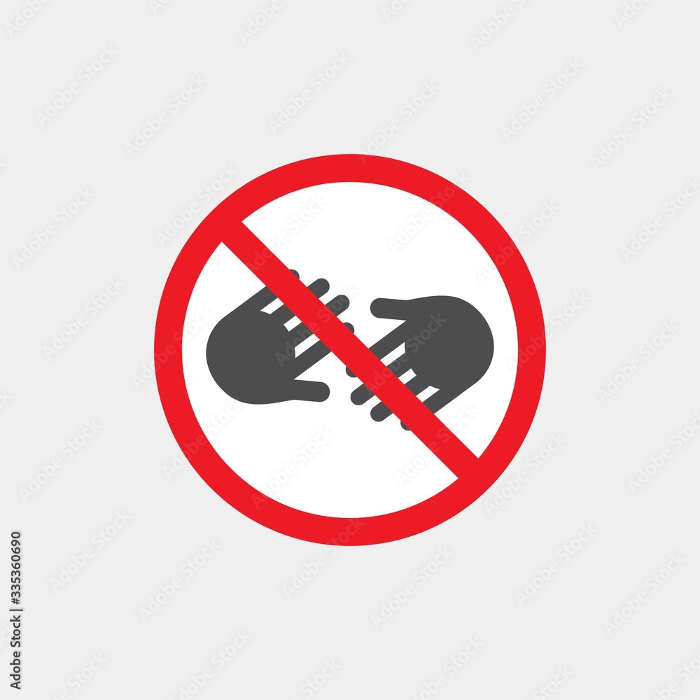 No handshake flat vector sign. Shake hands icon No handshake flat vector sign. Shake hands icon