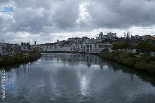 Tavira city view with river gilao in Algarve, Portugal