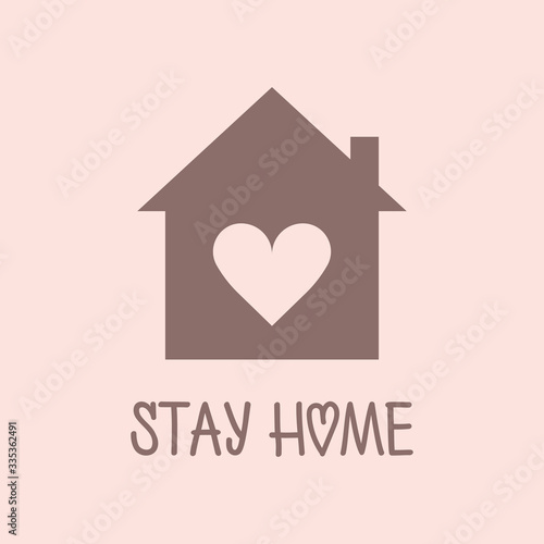 Vector illustration "Stay Home". Stay at home to stop outbreak and to prevent virus spread.