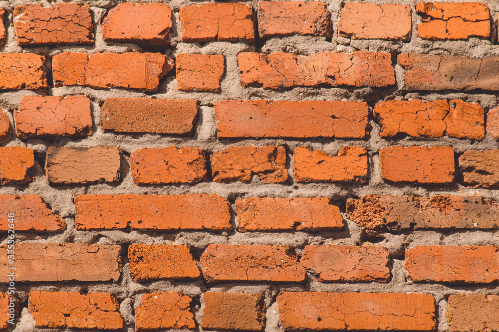 Part of a red brick wall.Texture.Background.Photo. Part of a red brick wall.Texture.Background.Photo.