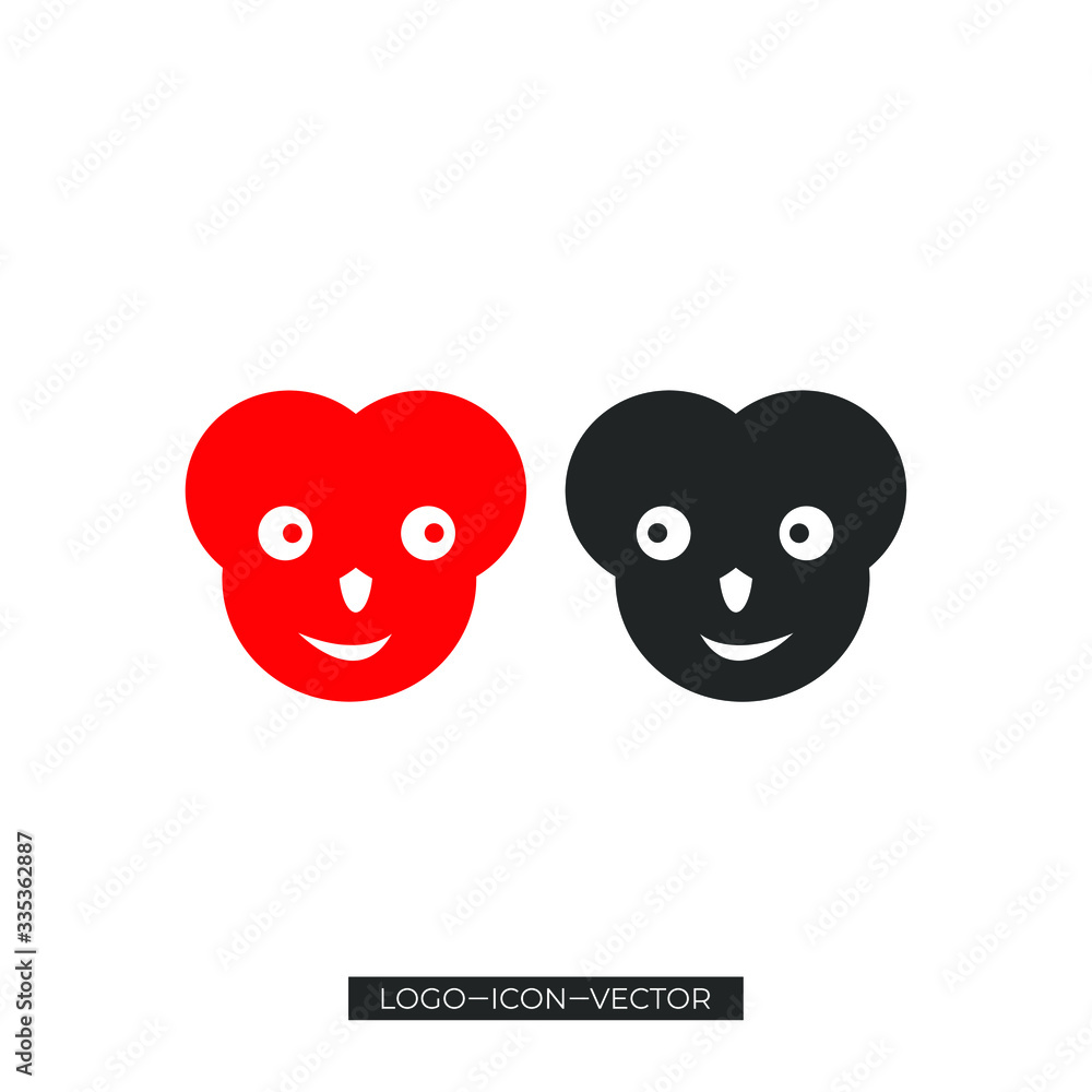 Fototapeta premium Set of smile emoticons isolated on white background. Line icons emoticons. Happy and unhappy smileys. Emoji set. Green and red color. Vector illustration 
