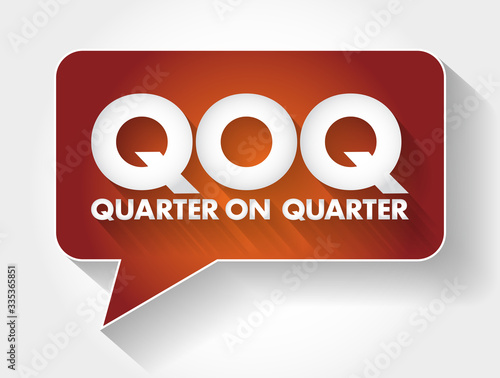 QOQ - Quarter On Quarter acronym message bubble, business concept background