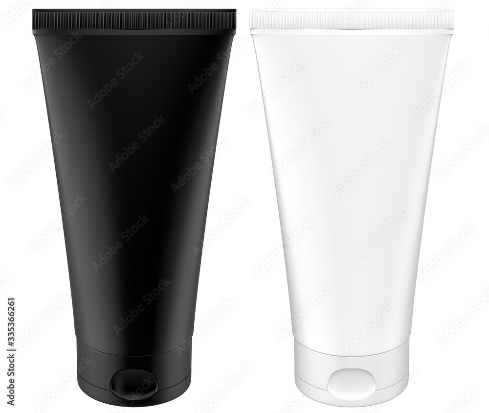 Realistic 3D 150ml Tube Mock Up Template on White Background.3D Rendering Realistic 3D 150ml Tube Mock Up Template on White Background.3D Rendering