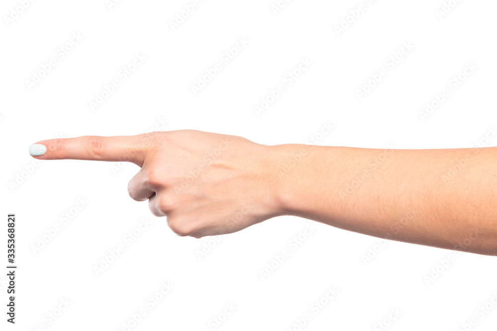 female hand isolated on white background showing hand gestures - Image female hand isolated on white background showing hand gestures - Image