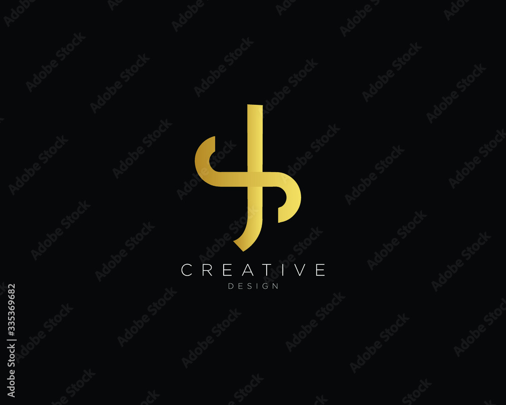 Letter JS SJ Logo Design, Creative Minimal JS SJ Monogram In Gold Color Letter JS SJ Logo Design, Creative Minimal JS SJ Monogram In Gold Color