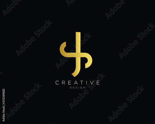 Letter JS SJ Logo Design, Creative Minimal JS SJ Monogram In Gold Color