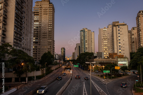Sunset light over the city photo