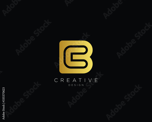 Letter BC CB Logo Design, Creative Minimal BC CB Monogram In Gold Color