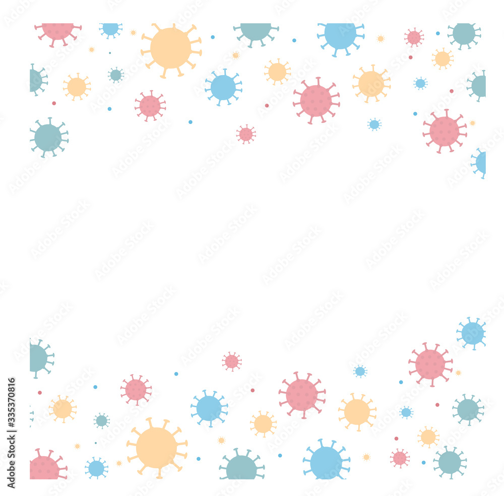 Frame with viruses vector illustration isolated on white background. With place for text. Background. For posters, information booklets, leaflets. Frame with viruses vector illustration isolated on white background. With place for text. Background. For posters, information booklets, leaflets.