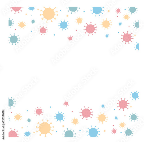 Frame with viruses vector illustration isolated on white background. With place for text. Background. For posters, information booklets, leaflets.