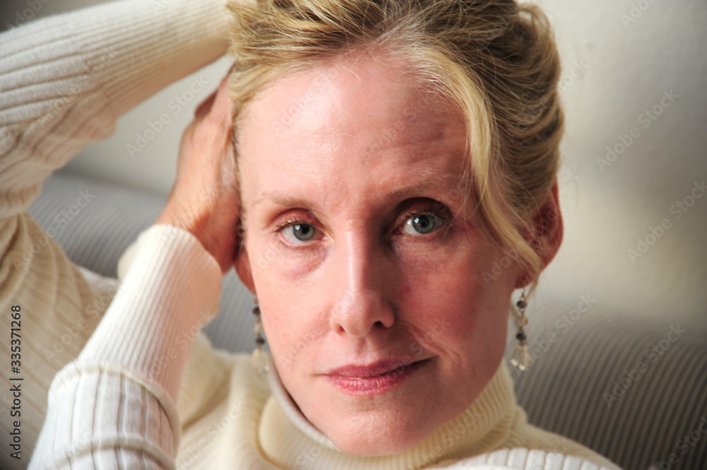Mature female blond beauty expressions. Mature female blond beauty expressions.