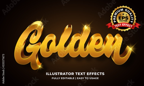 Editable Gold 3d Text Effect
