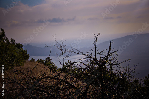 sunset over the lake