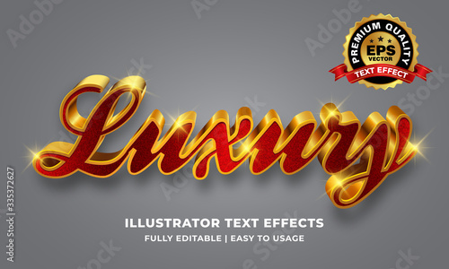 Editable Red Gold Luxury 3d Text Effect