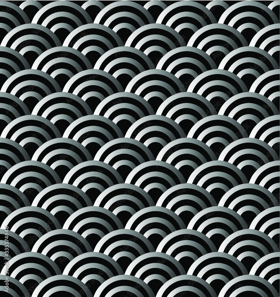 Semi circle pattern vector with black and silver color Semi circle pattern vector with black and silver color