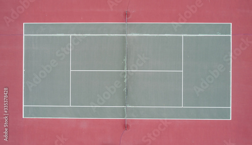 arial view of an old tennis court