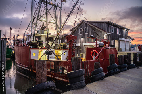 Foto Early morning at the fishing fleet dock in Barnegat Light, New Jersey
