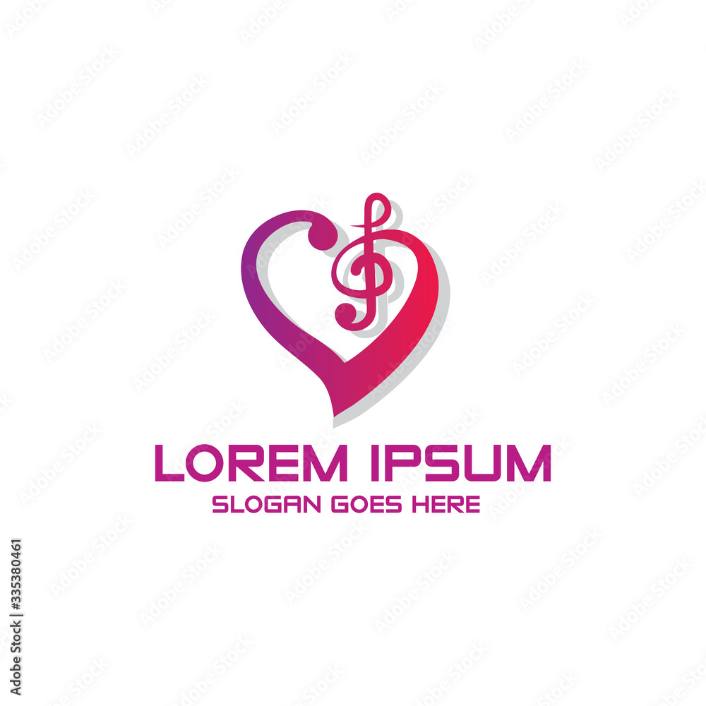 Love music logo design template