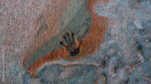 handprint on the ground