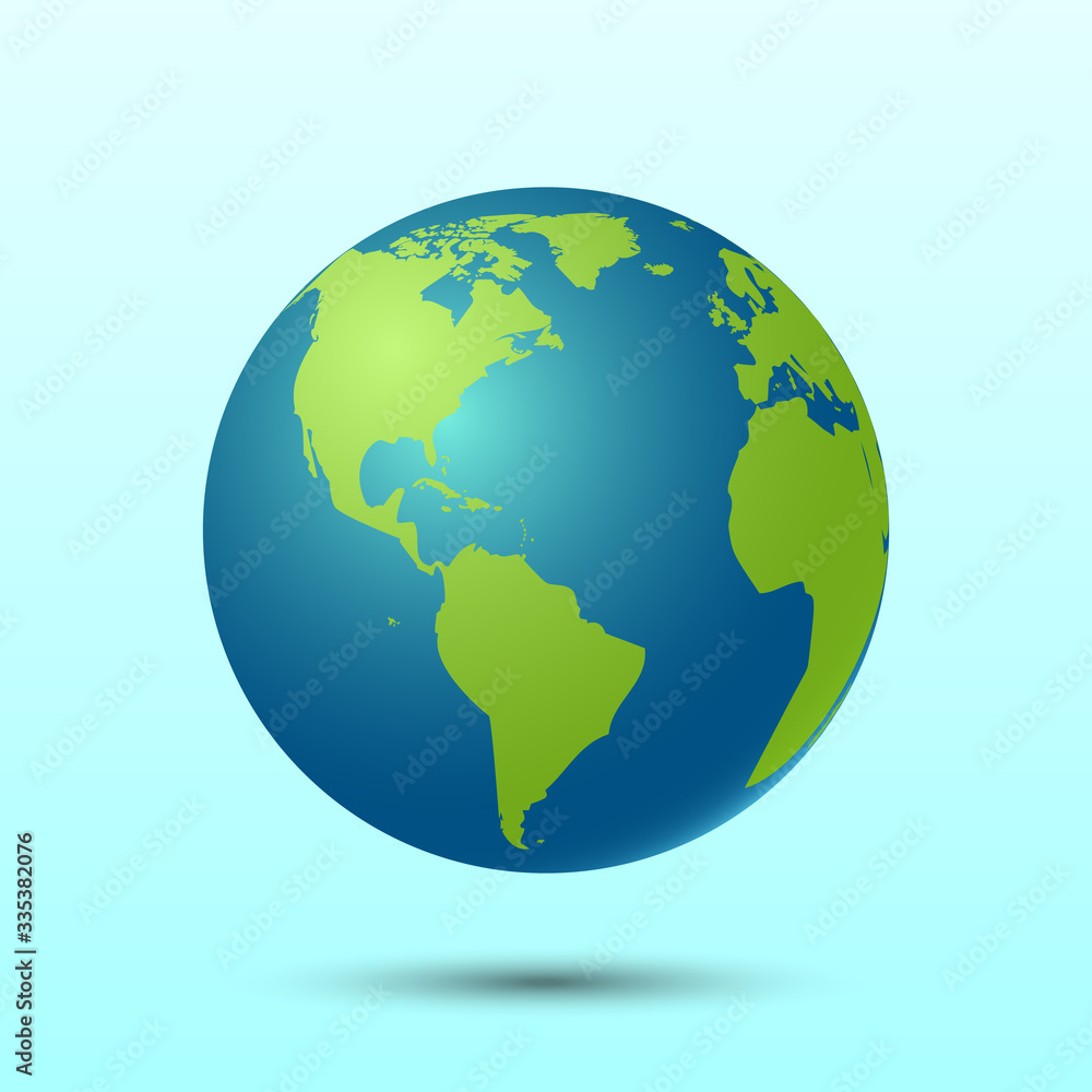 3D Planet earth , vector illustration