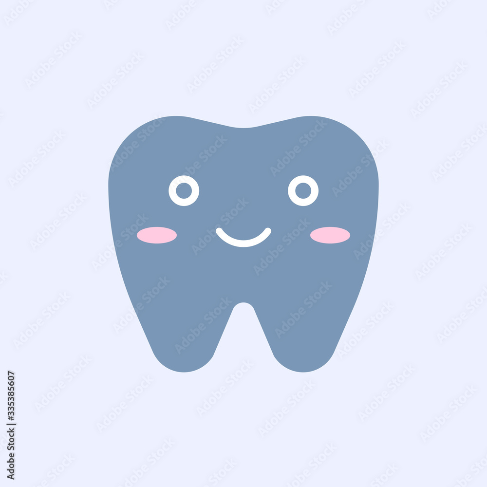 Сute smiling tooth. Tooth icon. Vector illustration.