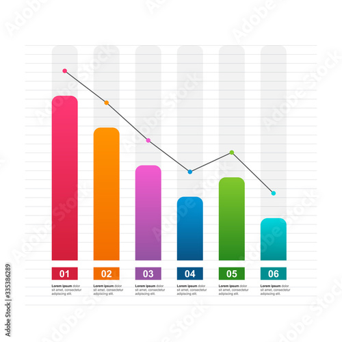 Decreasing Graph Bar Chart Economic Pressure Financial Problem Statistical Infographic