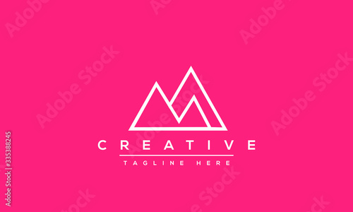 Mountain logo design. Landscape nature hills symbol icon template vector.