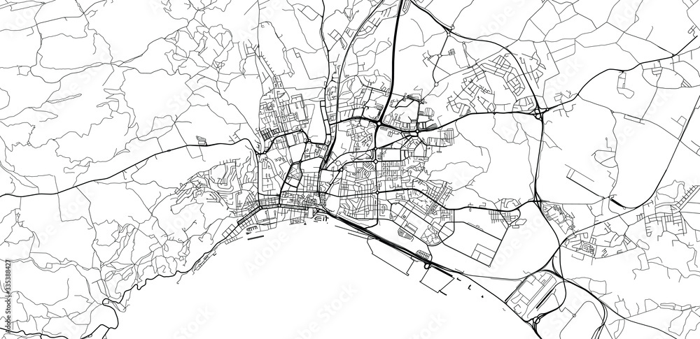 Urban vector city map of Setubal, Portugal