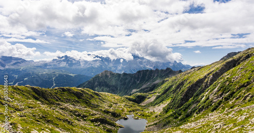 Εκτύπωση καμβά Spectacular mountain landscape with glacier lakes in Italian Dolomites
