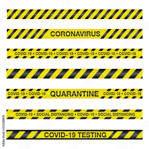 Coronavirus COVID-19 Caution Tape Illustration © enterlinedesign