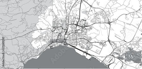 Urban vector city map of Setubal, Portugal photo