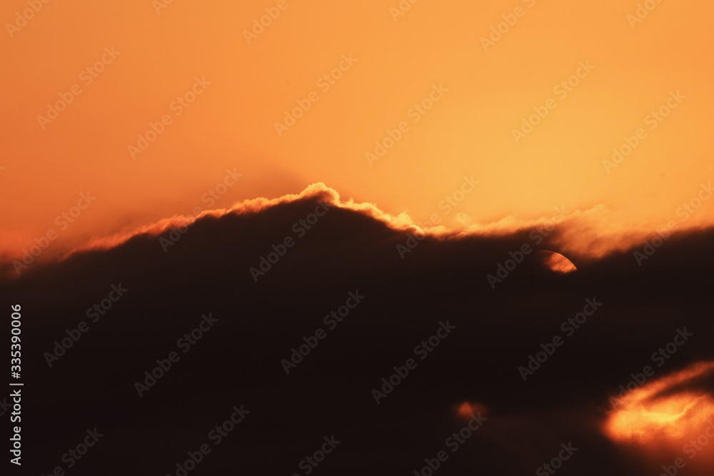 Sunrise sun and clouds / background material of wonderful natural scene.